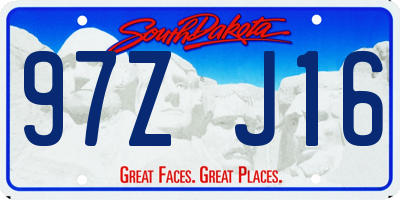 SD license plate 97ZJ16