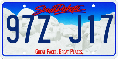 SD license plate 97ZJ17