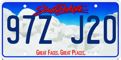 SD license plate 97ZJ20