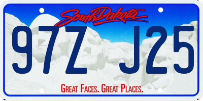 SD license plate 97ZJ25