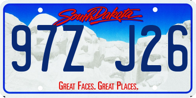 SD license plate 97ZJ26