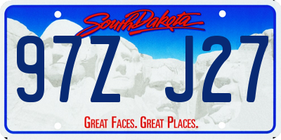 SD license plate 97ZJ27