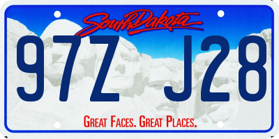 SD license plate 97ZJ28
