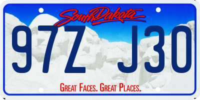 SD license plate 97ZJ30