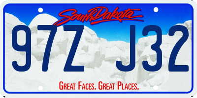 SD license plate 97ZJ32