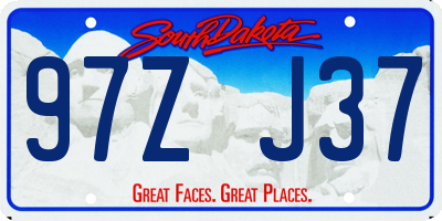 SD license plate 97ZJ37