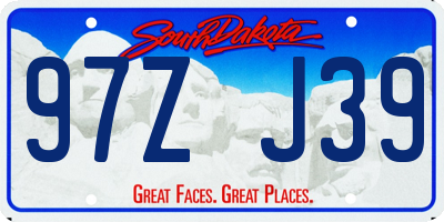 SD license plate 97ZJ39