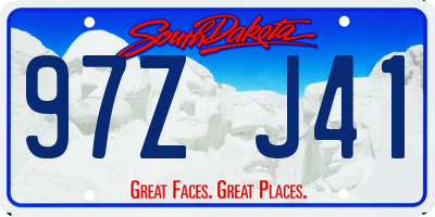 SD license plate 97ZJ41