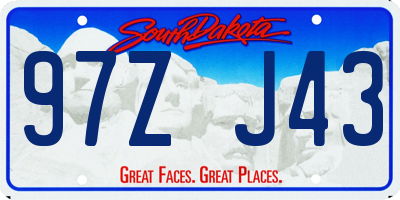 SD license plate 97ZJ43