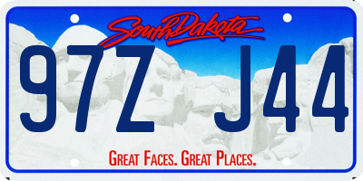 SD license plate 97ZJ44
