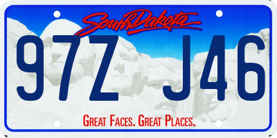 SD license plate 97ZJ46