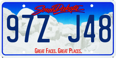 SD license plate 97ZJ48