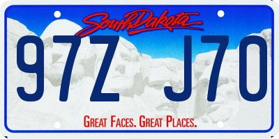 SD license plate 97ZJ70