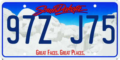 SD license plate 97ZJ75