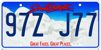 SD license plate 97ZJ77