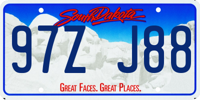 SD license plate 97ZJ88