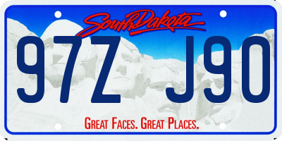 SD license plate 97ZJ90