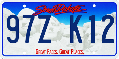 SD license plate 97ZK12