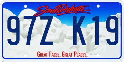 SD license plate 97ZK19