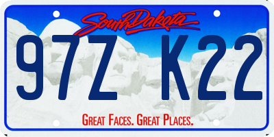 SD license plate 97ZK22