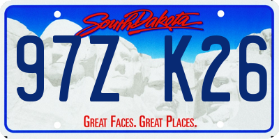 SD license plate 97ZK26