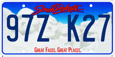SD license plate 97ZK27