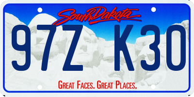SD license plate 97ZK30