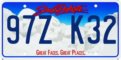 SD license plate 97ZK32