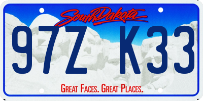 SD license plate 97ZK33