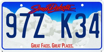 SD license plate 97ZK34