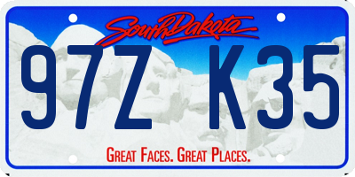 SD license plate 97ZK35