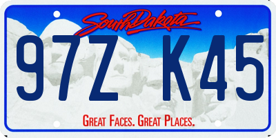 SD license plate 97ZK45