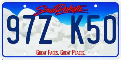 SD license plate 97ZK50