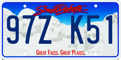 SD license plate 97ZK51