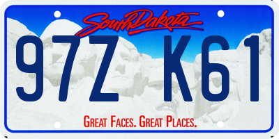 SD license plate 97ZK61