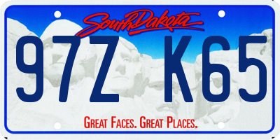 SD license plate 97ZK65