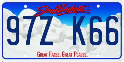 SD license plate 97ZK66