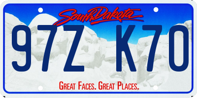 SD license plate 97ZK70