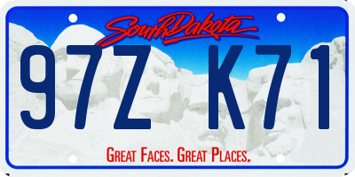 SD license plate 97ZK71