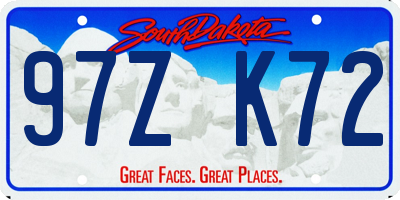 SD license plate 97ZK72