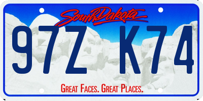 SD license plate 97ZK74