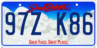SD license plate 97ZK86