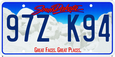 SD license plate 97ZK94