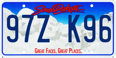 SD license plate 97ZK96