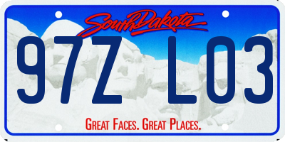 SD license plate 97ZL03