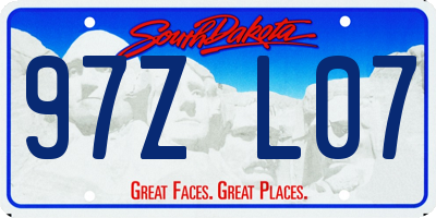 SD license plate 97ZL07