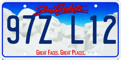 SD license plate 97ZL12