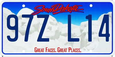 SD license plate 97ZL14
