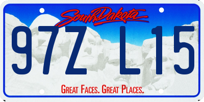 SD license plate 97ZL15