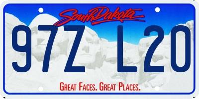SD license plate 97ZL20